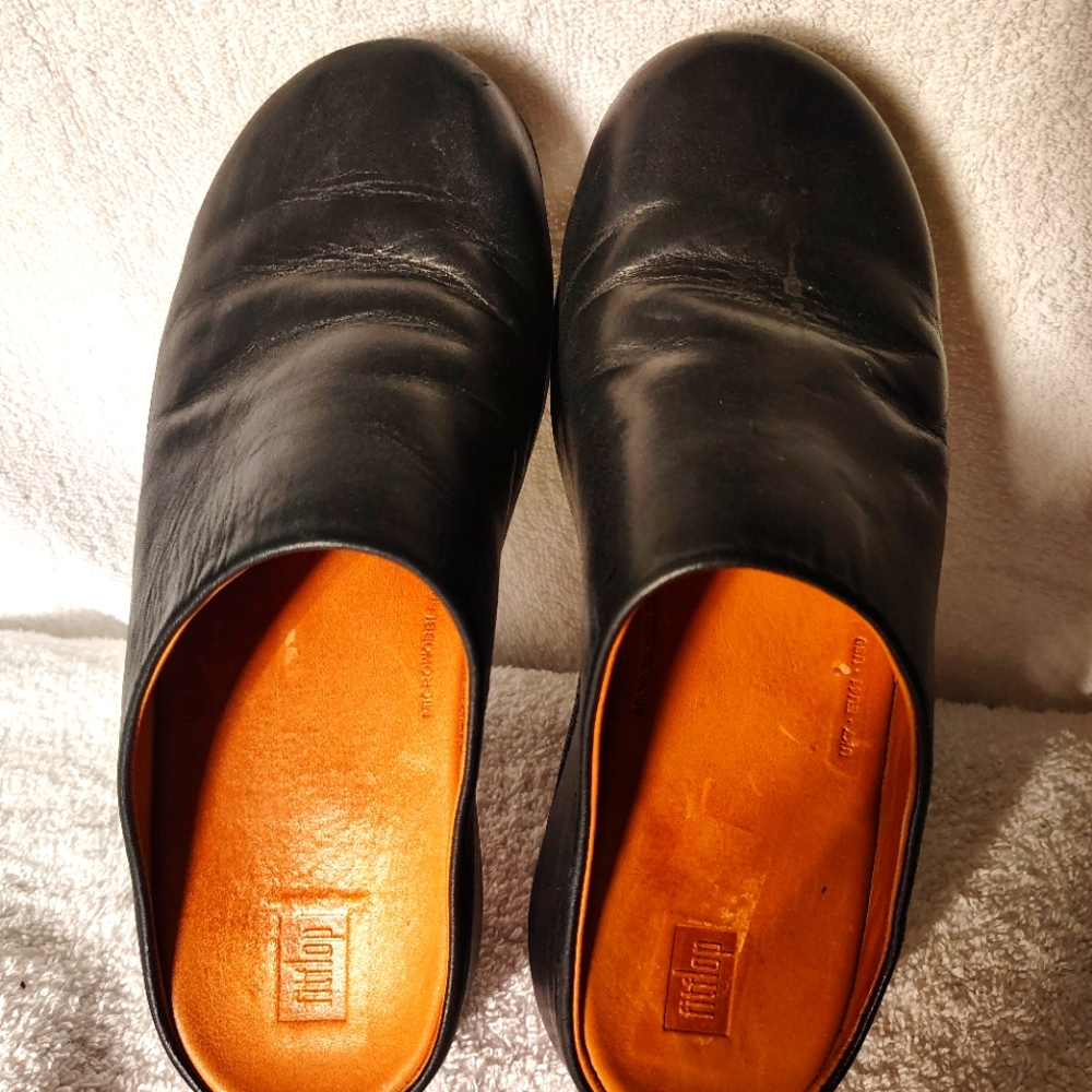 Fitflop Black and Orange Loafers Slip-Ons